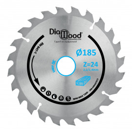 Lame de scie circulaire portative HM débit D. 180 x Al. 30 x ép. 2,8/1,8 mm x Z24 Alt pour bois - Diamwood