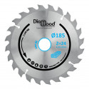 Tragbares Kreissägeblatt HM Schneiden D. 185 x Bohr. 30 x Dick. 2,2 / 1,4 mm x Z24 Alt für Holz - Diamwood