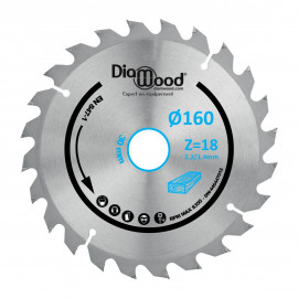 Lame de scie circulaire portative HM débit D. 160 x Al. 20 x ép. 2,5/1,6 mm x Z24 Alt pour bois - Diamwood