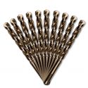 10 forets métaux HSS Cobalt 5% D. 6,5 mm x Lu. 63 x Lt. 101 mm 135° taillé, meulé pour acier / Inox - Diamwood