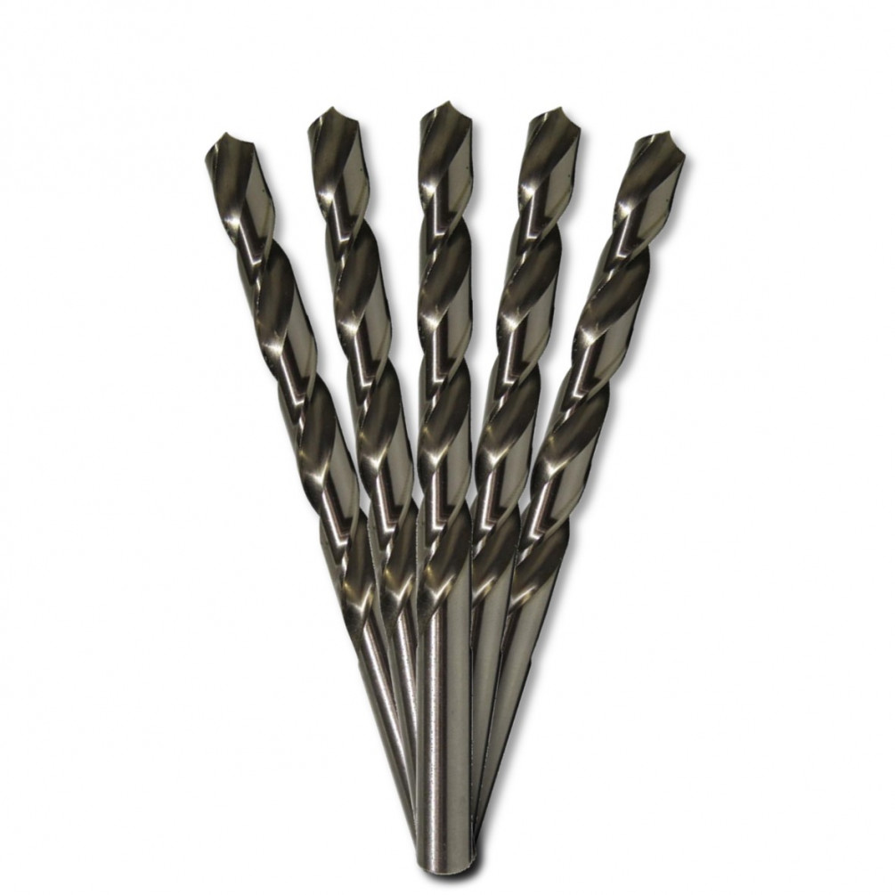 Lot de 5 forets longs, 150 mm de long, forets à bois en acier rapide, 2 mm,  3 mm, 3,5 mm, 4 mm, 5 mm, dureté, foret à bois en spirale, tige droite