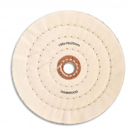 Disque de polissage D. 150 x ép. 25 x Al. 16 mm en coton cousu (80 plis) - Diamwood