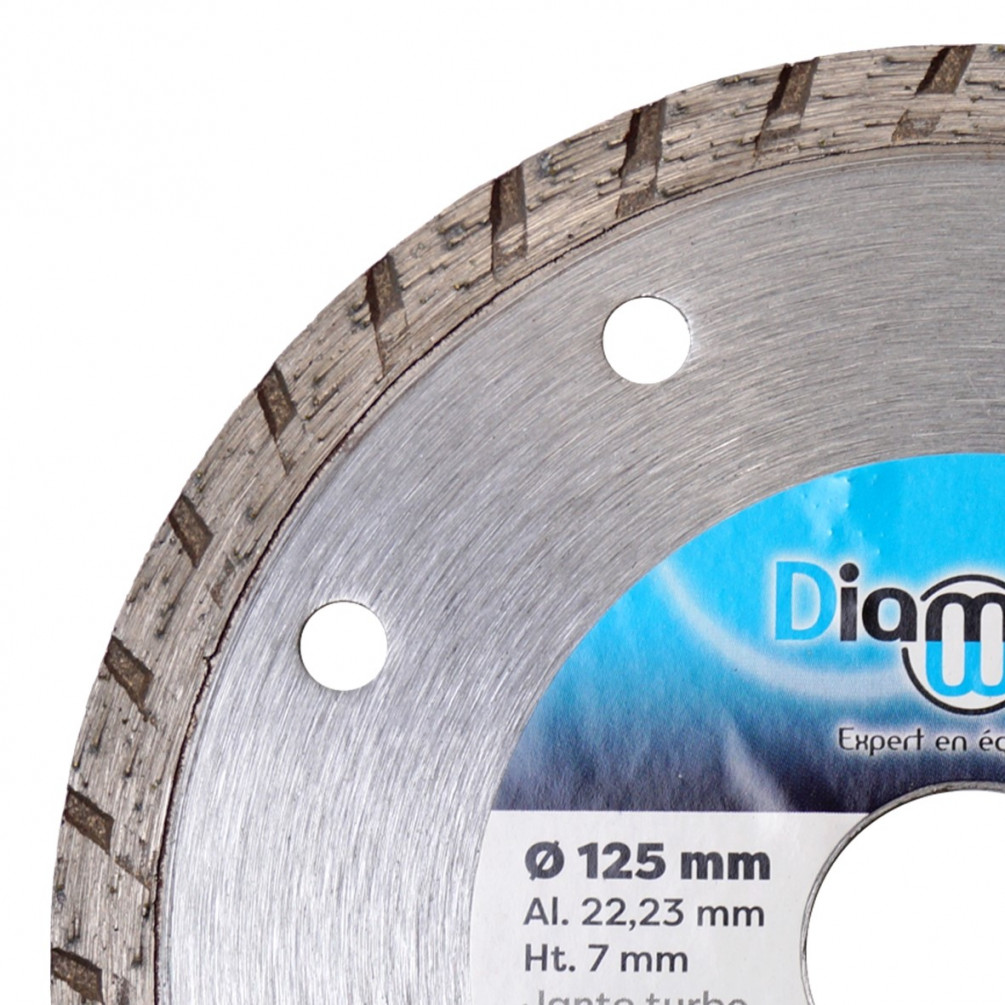 Disque diamant BUILDER D. 125 x Al. 22,23 x Ht. 7 mm - béton, parpaings,  matériaux de construction - Diamwood