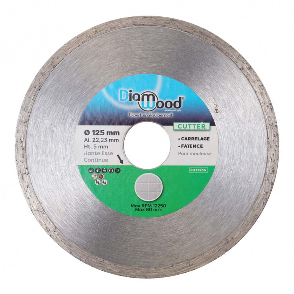 Disque diamant 125 x Al. 22,23 x Ht. 5 mm carrelage, faïence