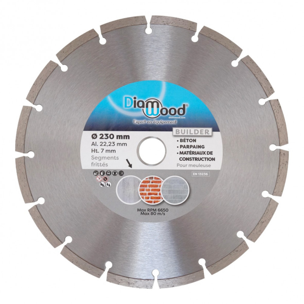 Disque diamant 200 x Al. 30/25,4/22,23 x Ht. 5 mm carrelage