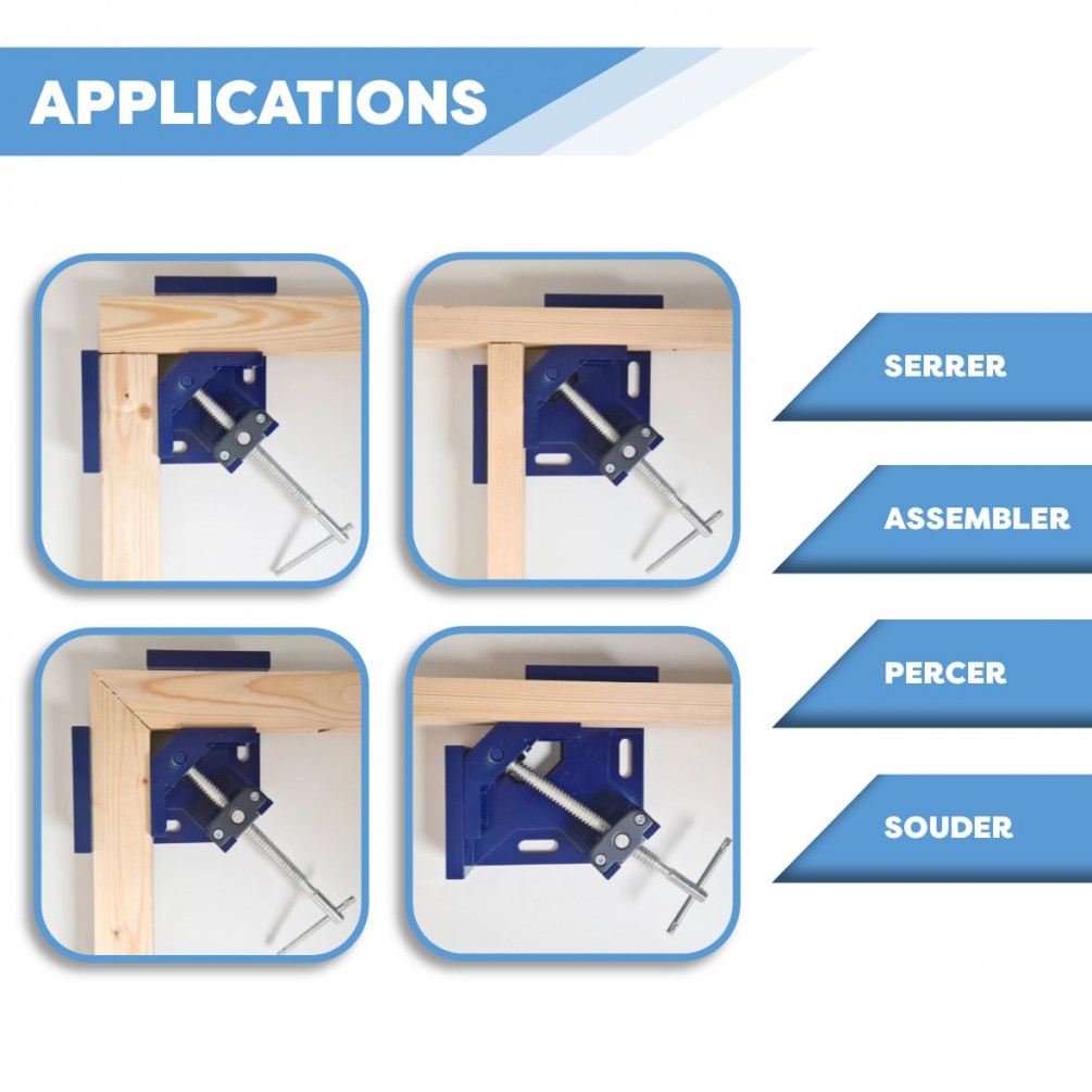 Serre-joint d'angle en fonte PIHER A-20