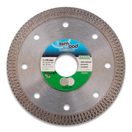Disque diamant 115 x Al. 22,23 x Ht. 10 x ép. 1,2 mm grès cérame, granite, marbre, carrelage - RAZOR - OMNIVOR