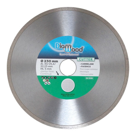 Disque diamant 230 x Al. 30/25,4/22,23 x Ht. 5 mm carrelage, faïence - CUTTER - OMNIVOR