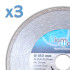 Lot de 3 disques diamant 180 x Al. 25,4/22,23 x Ht. 5 mm carrelage, faïence - CUTTER - OMNIVOR