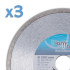 Lot de 3 disques diamant 200 x Al. 30/25,4/22,23 x Ht. 5 mm carrelage, faïence - CUTTER - OMNIVOR