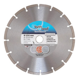 Disque diamant 230 x Al. 22,23 x Ht. 7 mm béton, matériaux de construction - BUILDER - OMNIVOR