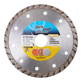 Disque diamant 125 x Al. 22,23 x Ht. 7 mm tuile, matériaux de construction, faïence - RUNNER - OMNIVOR