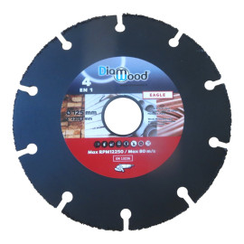 Disque à concrétion carbure multiusage 125 x Al. 22,23 x ép. 1,8 mm bois, plastique, plâtre, cuivre - EAGLE - OMNIVOR