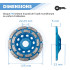 Plateau de surfaçage diamanté 125 x Al. 22,23 x Ht. 4,8 / 5 mm béton, matériaux de construction - PUSHKIN - OMNIVOR