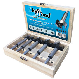 Coffret 5 mèches à façonner HSS D. 15, 20, 25, 30, 35 x Lu. 57 mm x Q. cylindrique - OMNIVOR