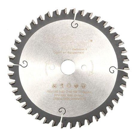 Lame de scie circulaire portative HM finition D. 160 x Al. 20 x ép. 2,5/1,8 mm x Z42 TP Neg pour Alu/bois - OMNIVOR