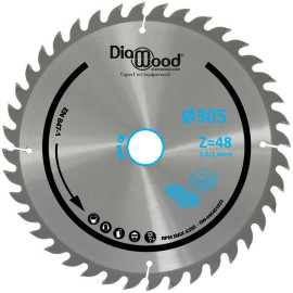 Lame de scie circulaire HM universelle D. 305 x Al. 30 x ép. 3,0/2,0 mm x Z48 TP Nég pour Alu/bois - OMNIVOR