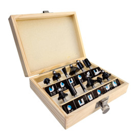Coffret assortiment de 12 mèches de défonceuse carbure Q. 6 mm pour bois, panneaux - OMNIVOR