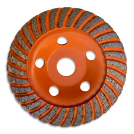 Plateau de Surfaçage/Ponçage Diamant Turbo Premium 125 x Al. 22,23 mm - Béton, Granit, Pierre - TURBOGRIND - OMNIVOR