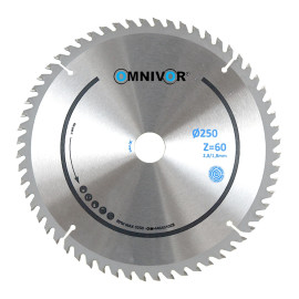 Lame de scie circulaire HM universelle D. 250 x Al. 30 x ép. 2,8/1,8 mm x Z48 Alt pour bois - OMNIVOR