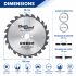 Lame de scie circulaire portative HM débit D. 180 x Al. 30 x ép. 2,8/1,8 mm x Z24 Alt pour bois - DWORX