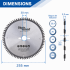 Lame de scie circulaire HM universelle D. 255 x Al. 30 x ép. 3,2/2,2 mm x Z60 Alt pour bois - DWORX