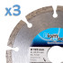 Lot de 3 disques diamant 125 x Al. 22,23 x Ht. 7 mm béton, parpaings, matériaux de construction - BUILDER - OMNIVOR