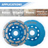 Plateau de surfaçage diamanté 125 x Al. 22,23 x Ht. 4,8 / 5 mm béton, matériaux de construction - PUSHKIN - OMNIVOR